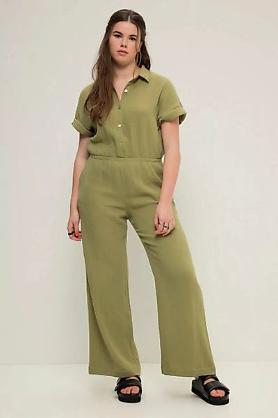 Studio Untold Maxikleid Jumpsuit Musselin elastische Taille Halbarm günstig online kaufen