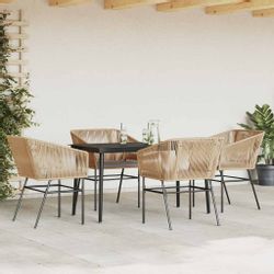 vidaXL Garten-Essgruppe 5-tlg. Garten-Essgruppe mit Kissen günstig online kaufen