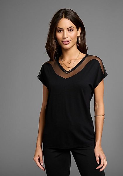 Laura Scott T-Shirt mit Mesh-Einsatz günstig online kaufen