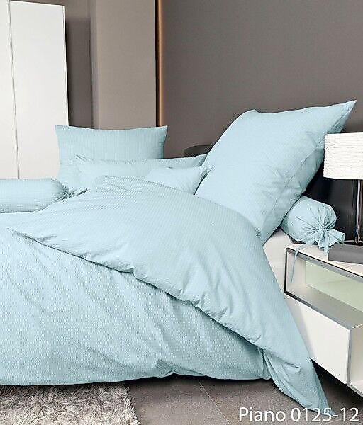 Janine Janine Mako-Soft-Seersucker Bettwäsche PIANO 0125 kristallblau Größe günstig online kaufen