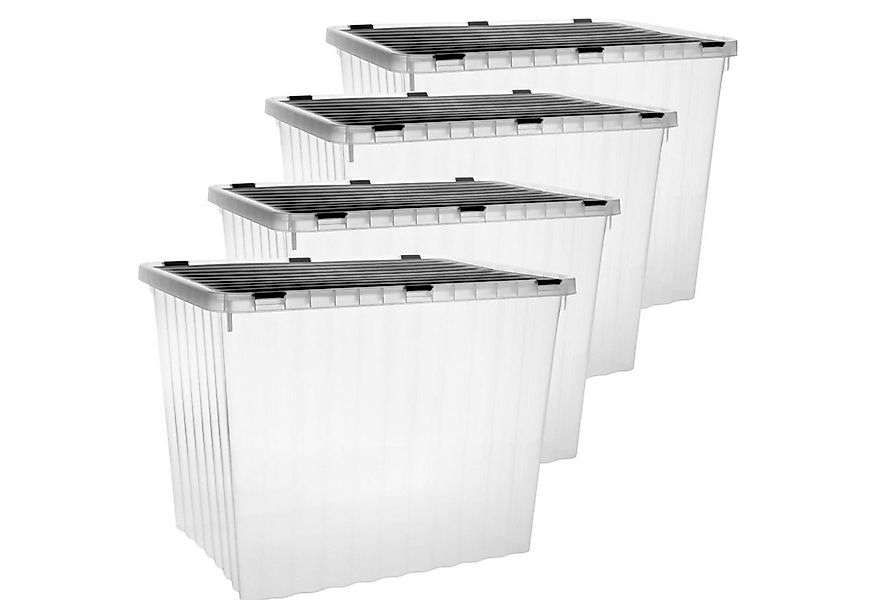 Centi Aufbewahrungsbox Große Aufbewahrungsbox mit Deckel 50L stapelbar (4er günstig online kaufen