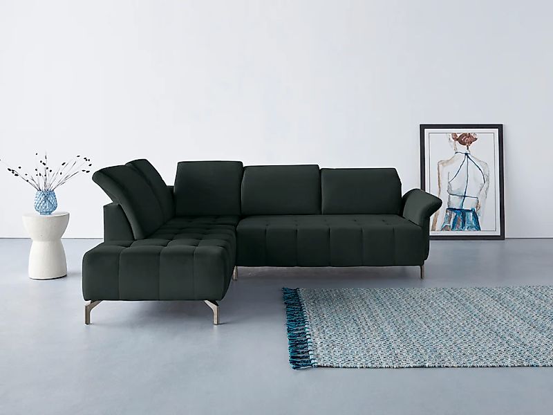 Home affaire Ecksofa "Fresh L-Form" Federkern, wahlweise Kopfteilverstellun günstig online kaufen