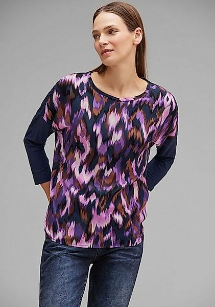 STREET ONE 3/4-Arm-Shirt mit mehrfarbig gemustertem Vorderteil günstig online kaufen
