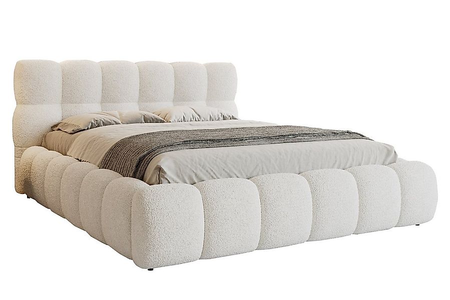 Deine Möbel 24 Polsterbett LUVA Bubble Bett mit Bettkasten und Lattenrost S günstig online kaufen