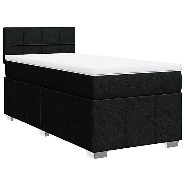 vidaXL Bettgestell Boxspringbett mit Matratze Schwarz 90x200 cm Stoff Bett günstig online kaufen