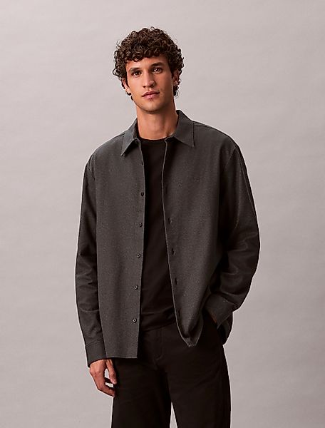 Calvin Klein Flanellhemd "LS MELANGE FLANNEL EASY SHIRT", Mit Rundhalsaussc günstig online kaufen