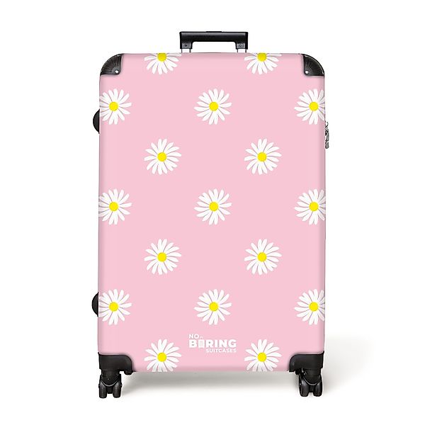 NoBoringSuitcases.com© Hartschalen-Trolley Pastellrosa mit Gänseblümchen 77 günstig online kaufen