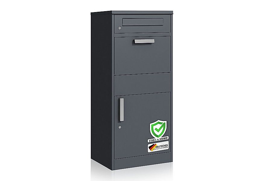 Kubus Paketbox mit Briefkasten Mathieu, Stahl-Paketkasten mit wasserfestem günstig online kaufen