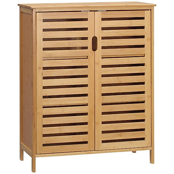 Kleankin Badezimmerschrank Bambus Naturholz 68L x 32B x 86H cm günstig online kaufen