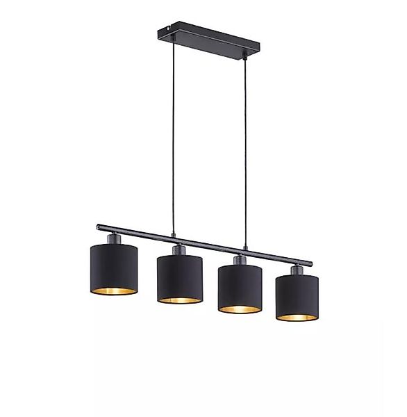 Pendelleuchte 4xE14 1 Stück Metall / Stoff Schwarz, Gelb günstig online kaufen