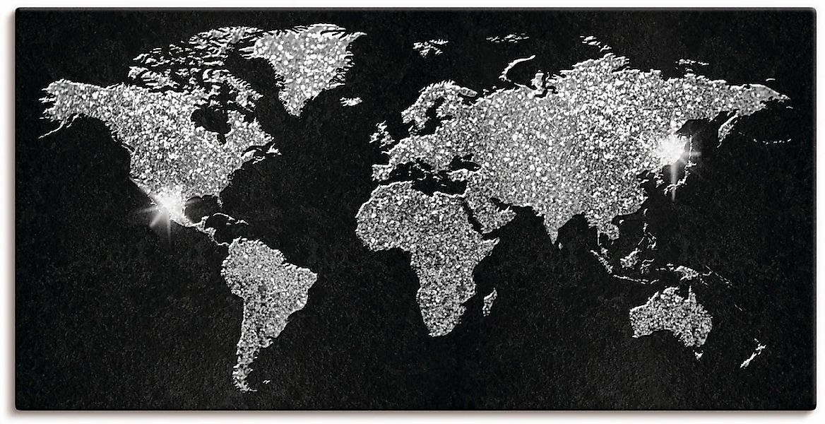 Artland Wandbild "Weltkarte Glitzer" Land- & Weltkarten 1 Stk. tlg. als Alu günstig online kaufen