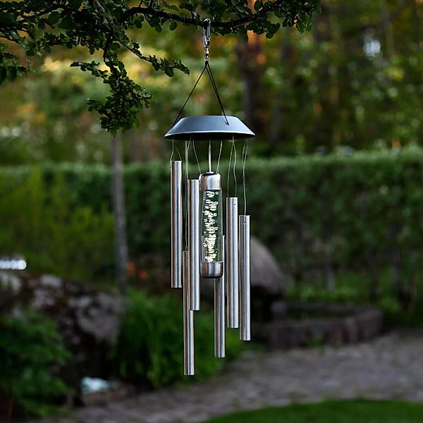 LED Solar Windspiel Bubbly, Edelstahl, 350mm günstig online kaufen