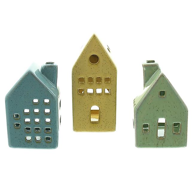 Frank Flechtwaren Teelichthalter, Teelichthalter "Häuser", 3er günstig online kaufen