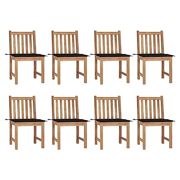 vidaXL Gartenstühle 8 Stk mit Kissen Massivholz Teak 3073149 günstig online kaufen