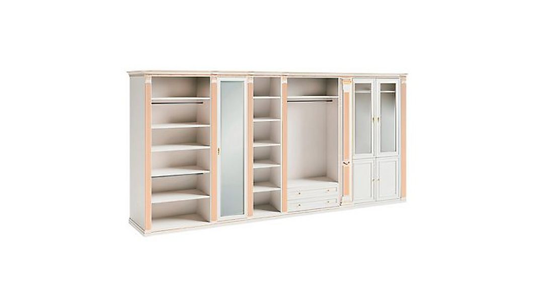 JVmoebel Kleiderschrank Stilvoller Weißer Kleiderschrank Goldelemente Schla günstig online kaufen