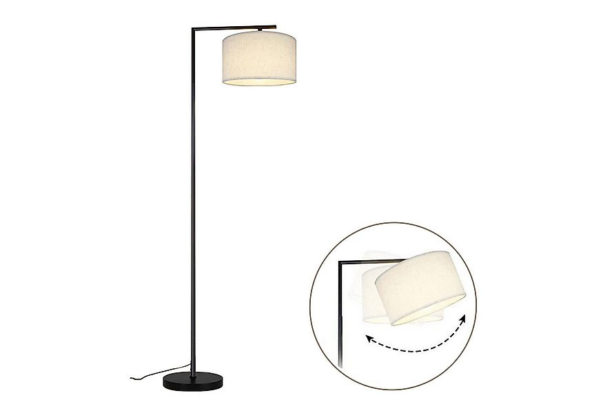 ZMH Stehlampe Whonzimmer Stoff Design Modern Deko Lese E27mit Fußschalter B günstig online kaufen