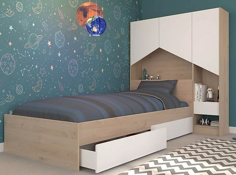 Parisot Stauraumbett Shelter (Komplett-Set, mit Bettschubkästen und Regalsc günstig online kaufen