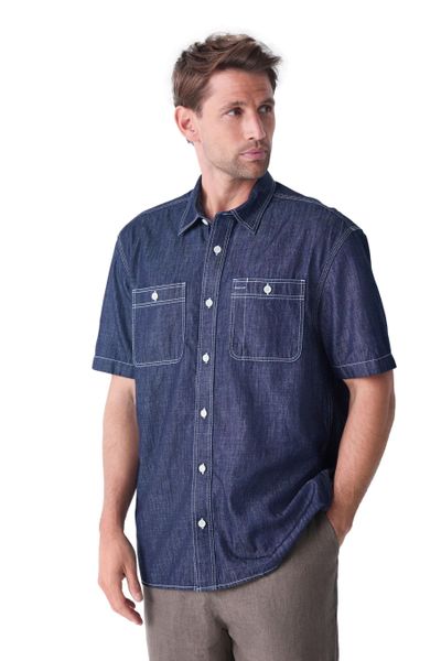 Next Jeanshemd Chambray Denim-Kurzarmshirt aus 100 % günstig online kaufen