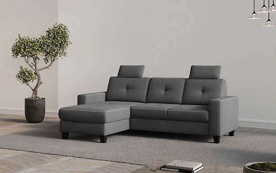 Places of Style Ecksofa »Varese L-Form«, wahlweise mit Bettfunktion und Bet günstig online kaufen