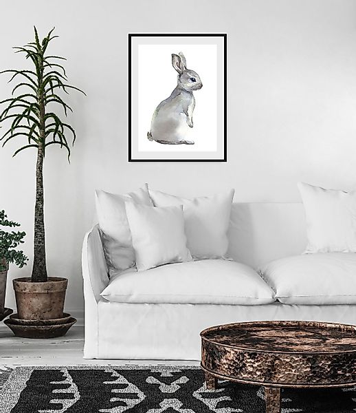 queence Bild »Millie«, Hase-Hasen-Schwarz-Weiß-Kunst-Haustiere, (1 St.), HD günstig online kaufen