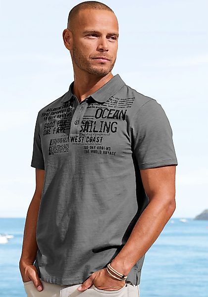 John Devin Poloshirt "mit Print", Regular-Fit, aus Slub-Qualität, mit Print günstig online kaufen