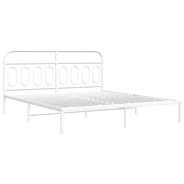 vidaXL Bettgestell mit Kopfteil Metall Weiß 183x213 cm 377171 günstig online kaufen