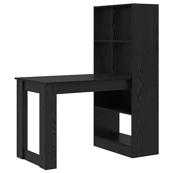 vidaXL Schreibtisch mit Regal Schwarz Eichen-Optik 122 x 67 x 145 cm 333725 günstig online kaufen