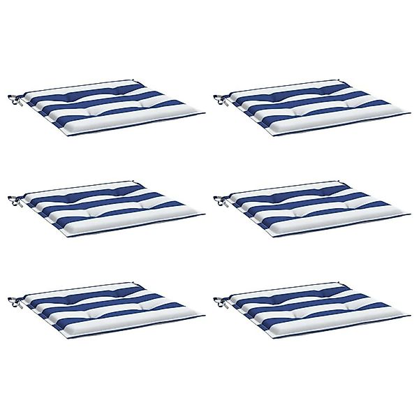 vidaXL Sitzauflage Gartenstuhl-Kissen 6 Stk. Blau günstig online kaufen