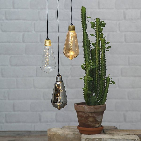 Vintage-LED-Dekoleuchte Glow mit Timer, rauch günstig online kaufen