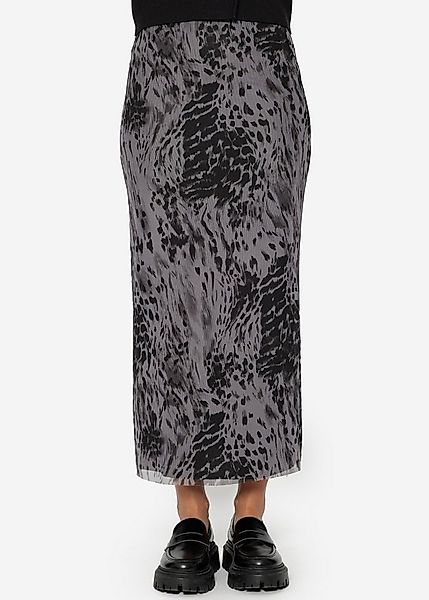 SASSYCLASSY Midirock Midi Rock Damen lang mit halbtransparentem Mesh Fließe günstig online kaufen