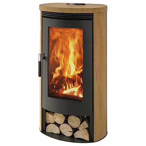 Panadero Kaminofen Angel Sand Naturstein Schwarz Metallic 8 kW günstig online kaufen