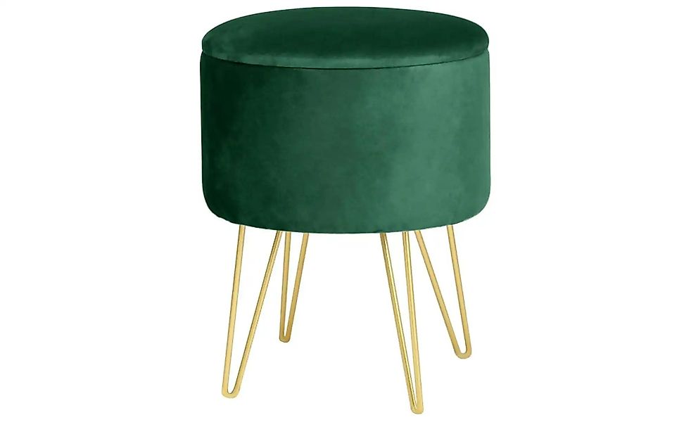 Pouf mit Stauraum Lelia ¦ grün Ø: 35 Polstermöbel > Hocker - Höffner günstig online kaufen