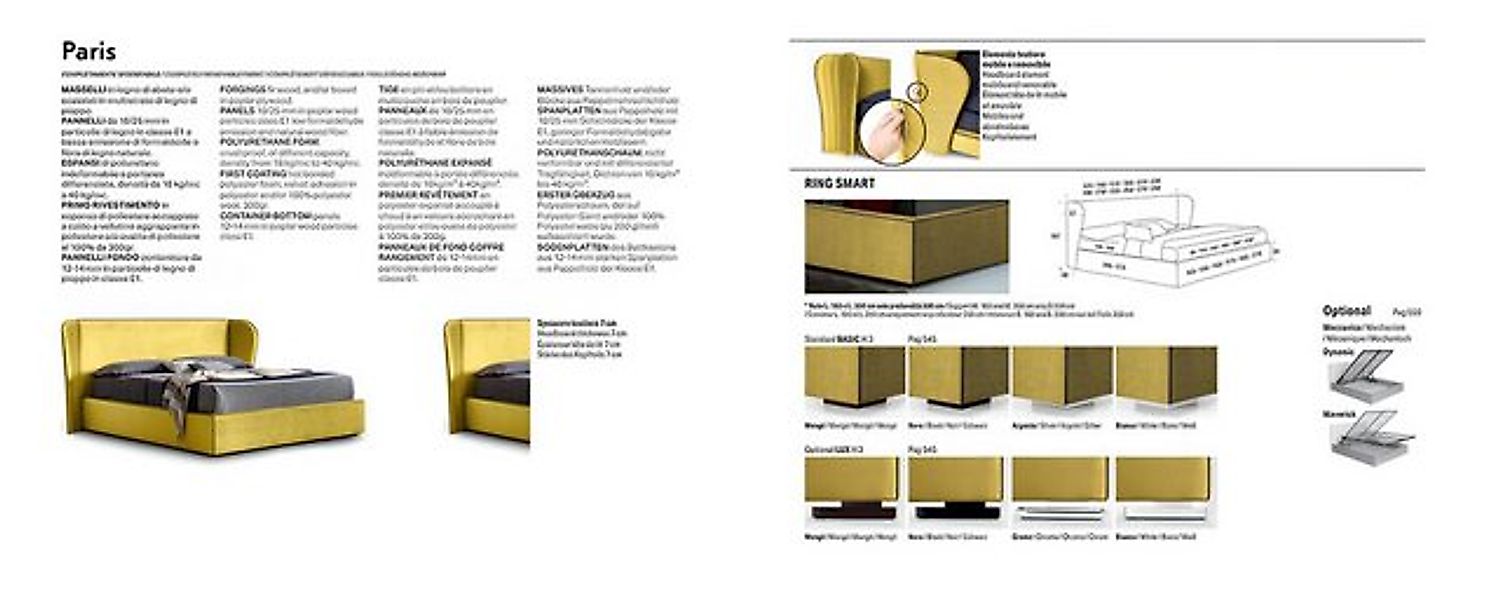 JVmoebel Bett Möbel Stoff Design Einrichtung Polsterbett Rahmen Betten Luxu günstig online kaufen