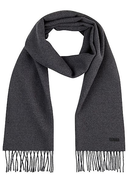 BOSS Wollschal Naster 35*180, mit gedrehten Fransen 100% Wolle Lederlabel P günstig online kaufen