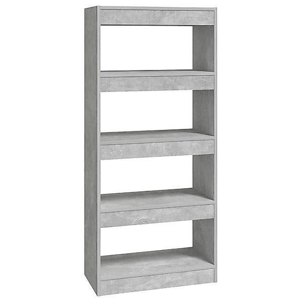 vidaXL Bücherregal Bücherregal/Raumteiler Betongrau 60x30x135 cm günstig online kaufen