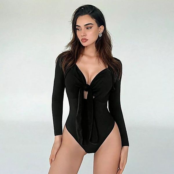 RUZU UG Bodykleid Damen Sexy Slim Langarm T-Shirt Tops Overall günstig online kaufen