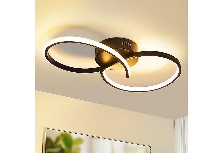 ZMH LED Deckenleuchte Wohnzimmer 8-förmige Schwarz/Weiß Deckenlampe 12/24W günstig online kaufen