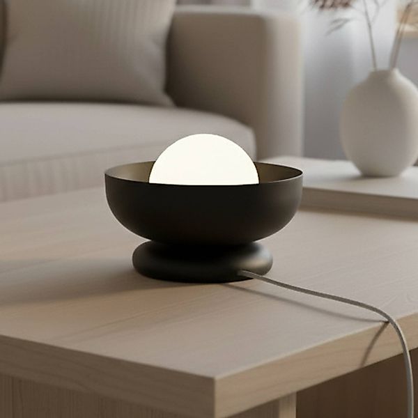 Tischleuchte Ozzy LN1, schwarz, Stahl/Glas, Höhe 13 cm, G9 günstig online kaufen