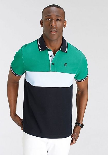 DELMAO Poloshirt Kurzarm, Regular Fit, mit Colorblocking-Design günstig online kaufen