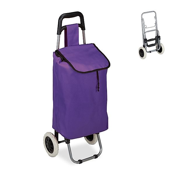 relaxdays Einkaufstrolley faltbar, Lila günstig online kaufen