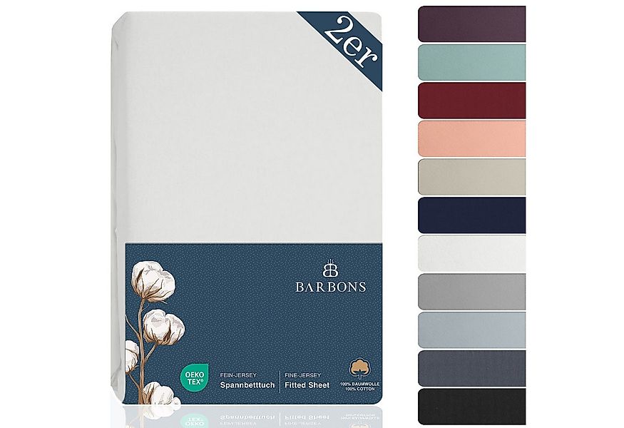 BARBONS Spannbettlaken Jersey 2er Bettlaken, 145 g/m² Spannbetttuch, bis zu günstig online kaufen