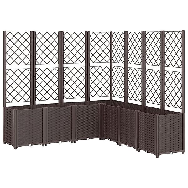vidaXL Blumentopf Pflanzkübel mit Rankgitter Braun günstig online kaufen