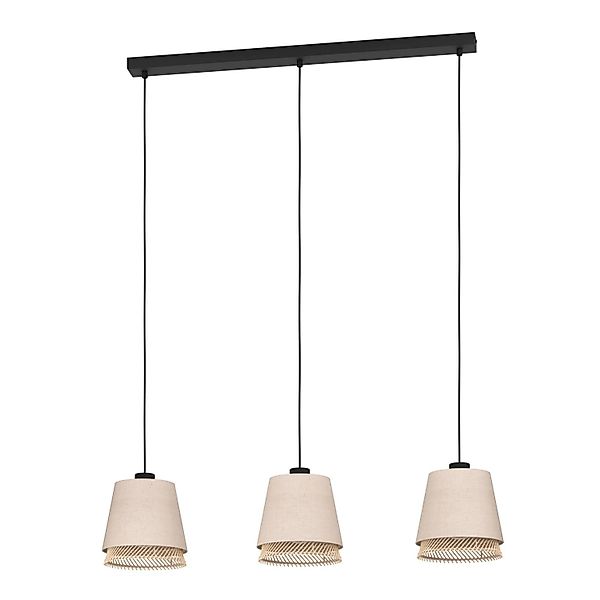 Eglo Pendelleuchte Tabley Schwarz 110 cm x 19 cm x 89 cm 3-flammig günstig online kaufen