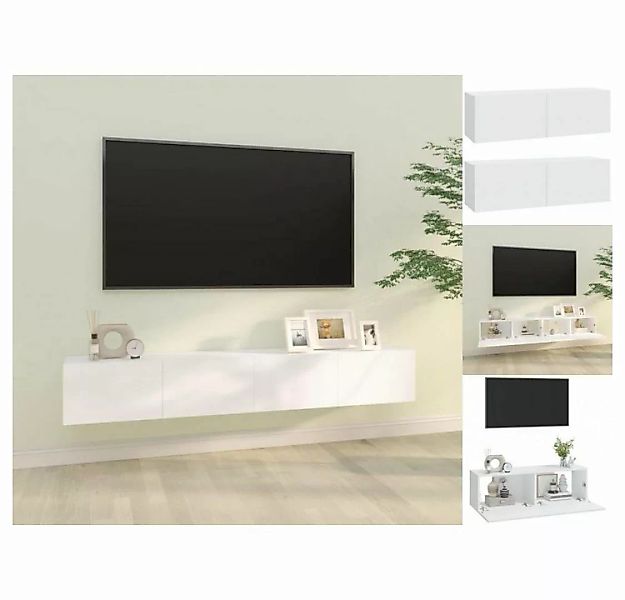 vidaXL TV-Schrank TV-Wandschränke 2 Stk Weiß 100x30x30 cm Holzwerkstoff Low günstig online kaufen
