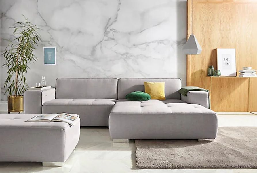 Home affaire Ecksofa »Sapporo L-Form« wahlweise Bettfunktion oder Sitztiefe günstig online kaufen