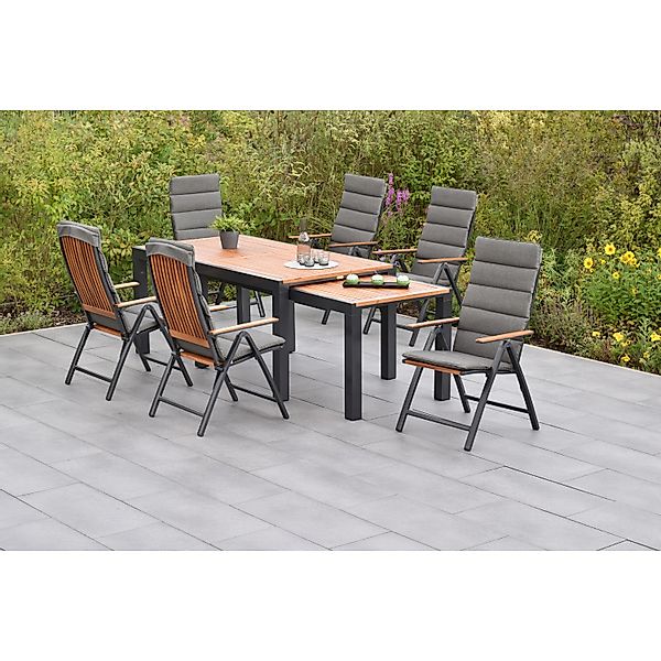 Merxx Athos Set 13-tlg Flex-Gartentisch Ausziehbar 180/360 x 100 cm inkl. K günstig online kaufen