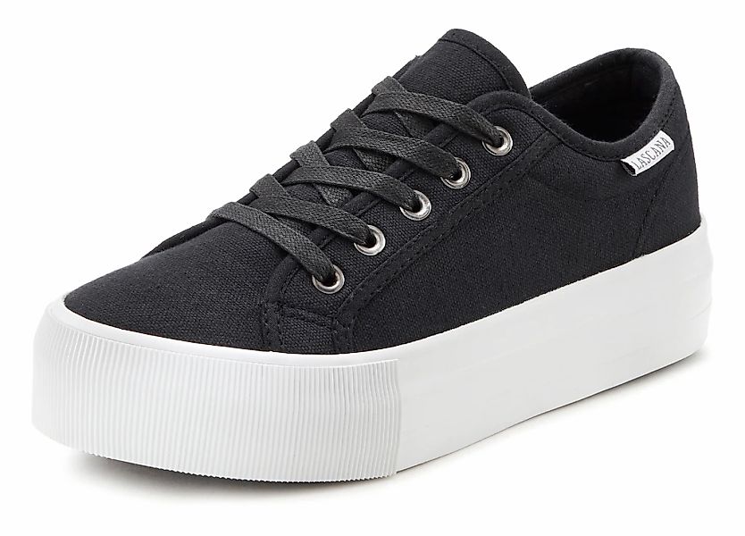 LASCANA Sneaker, Schnürhalbschuh, Freizeitschuh aus Textil mit Plateausohle günstig online kaufen
