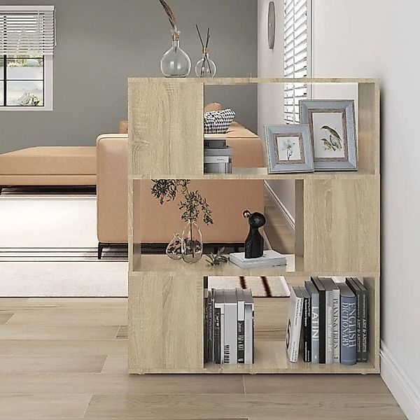 vidaXL Bücherregal Bücherregal Raumteiler Sonoma-Eiche 80x24x94 günstig online kaufen