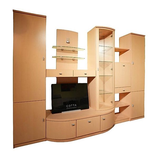 GWINNER Anbauschrank Wohnwand Evita Ahorn Light Griff Chrom Matt Ohne Ferns günstig online kaufen