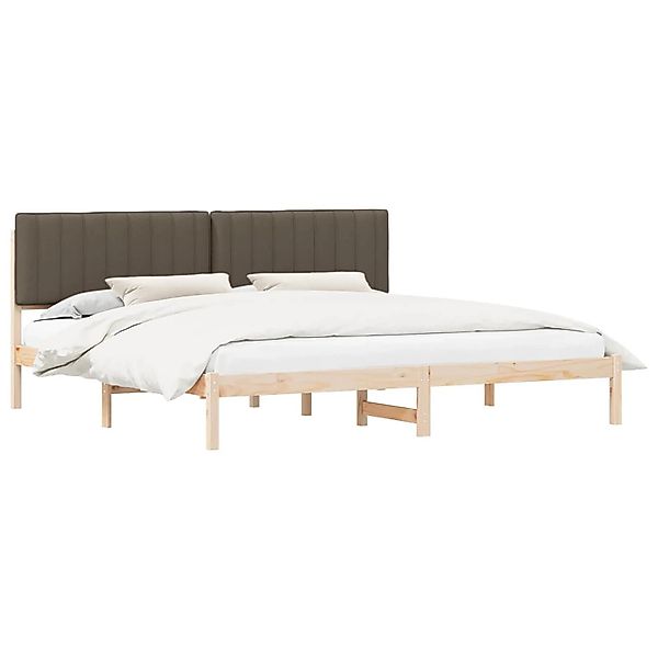 vidaXL Bettgestell mit Gepolstertem Kopfteil Taupe 200 x 200 cm 3405575 günstig online kaufen